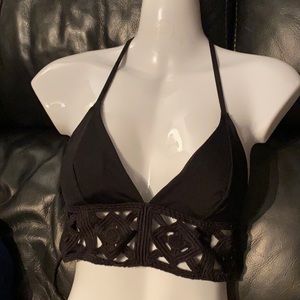 H&M (8) Black Halter Bikini Top...EUC!!!